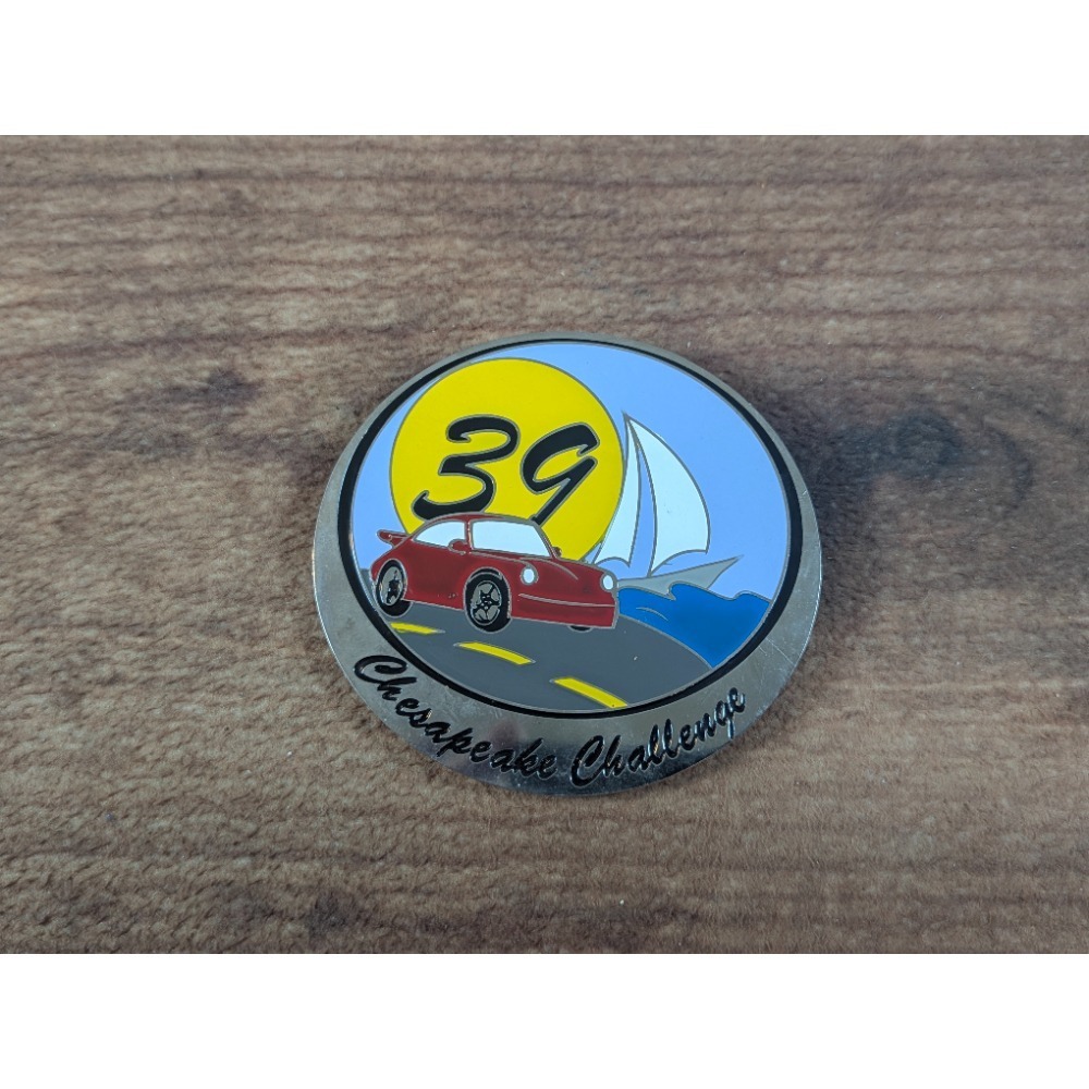 Chesapeake‎ Challenge Auto Car Badge Emblem 39 Sailboat Red Yellow Blue